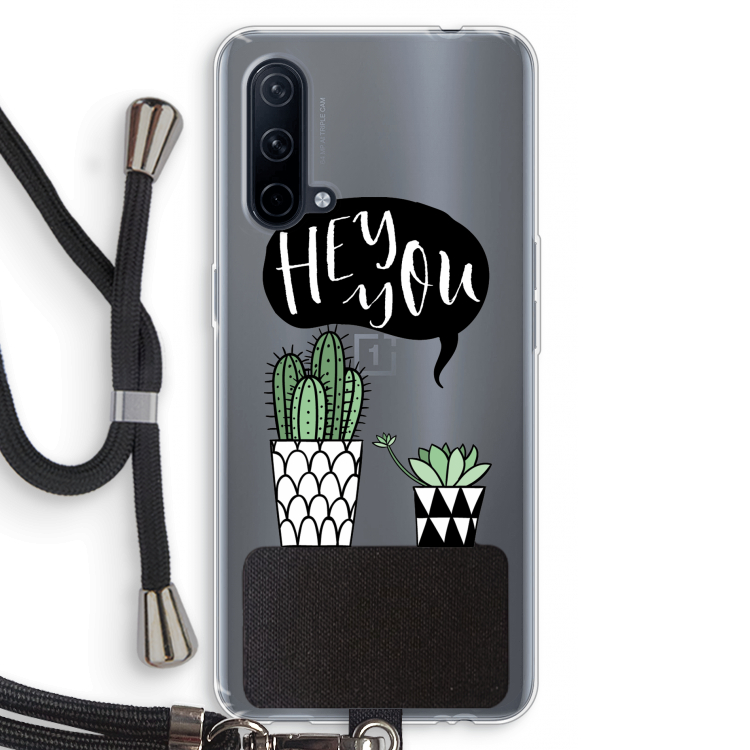 Hey you cactus: OnePlus Nord CE 5G Transparant Hoesje met koord