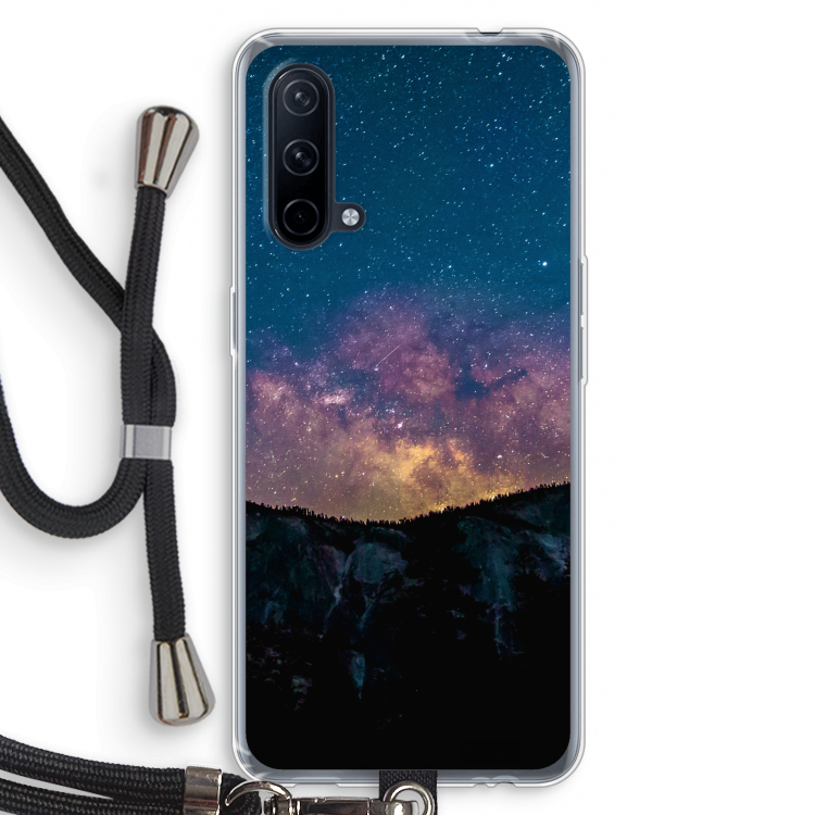 Travel to space: OnePlus Nord CE 5G Transparant Hoesje met koord