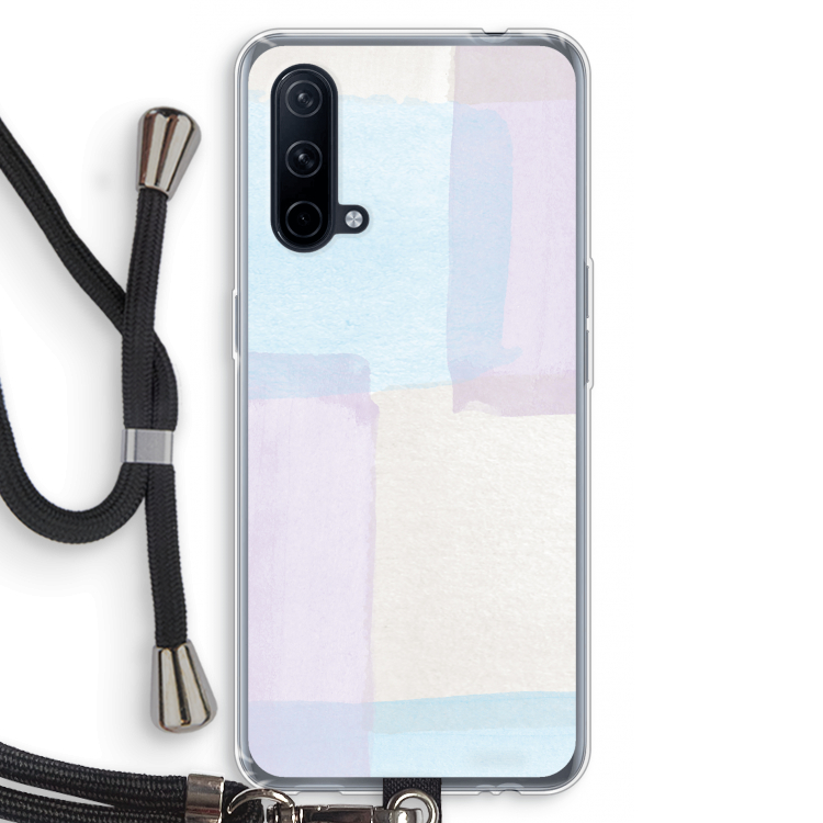 Square pastel: OnePlus Nord CE 5G Transparant Hoesje met koord