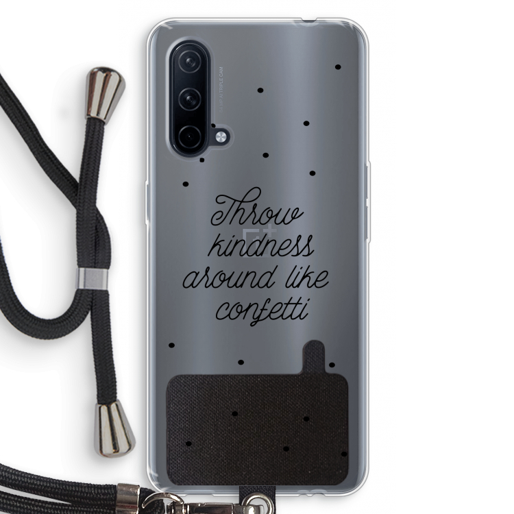 Confetti: OnePlus Nord CE 5G Transparant Hoesje met koord