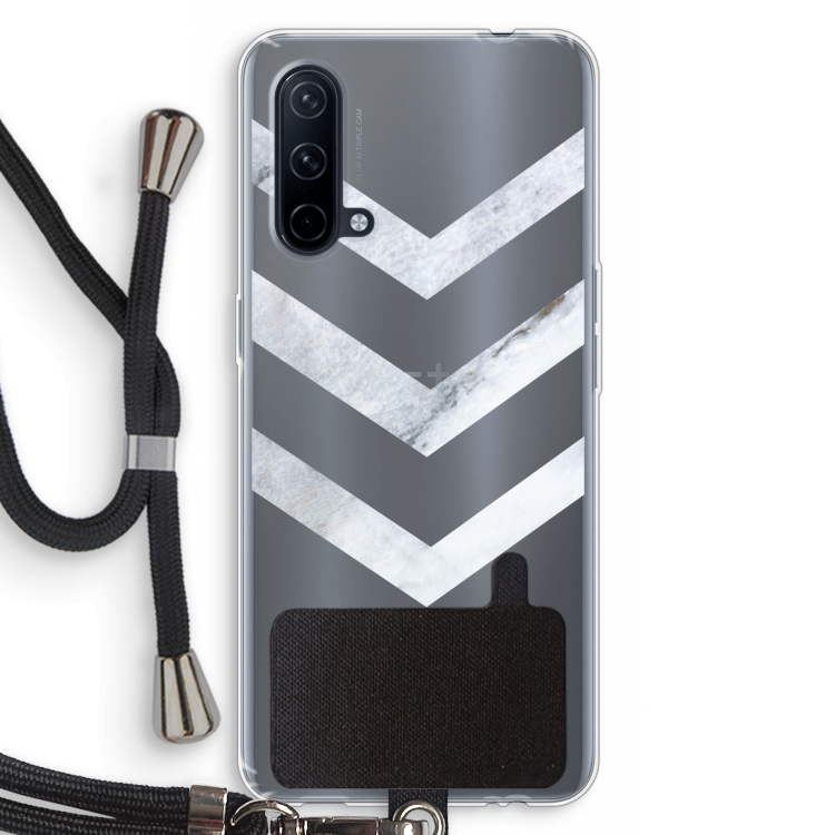 Marmeren pijlen: OnePlus Nord CE 5G Transparant Hoesje met koord