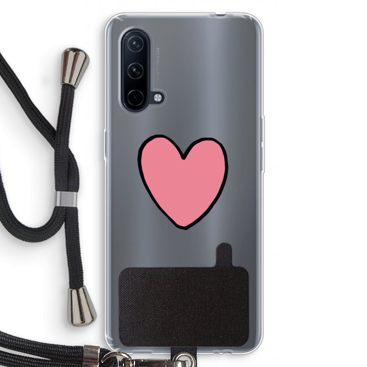 Hartje: OnePlus Nord CE 5G Transparant Hoesje met koord