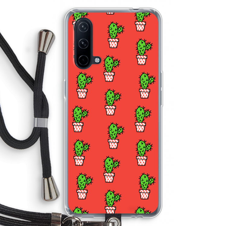 Mini cactus: OnePlus Nord CE 5G Transparant Hoesje met koord