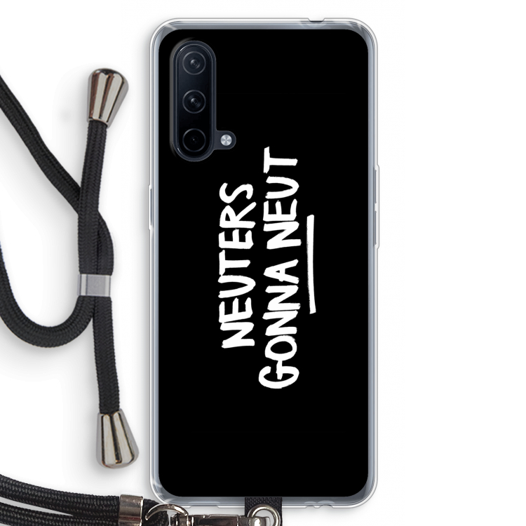 Neuters (zwart): OnePlus Nord CE 5G Transparant Hoesje met koord