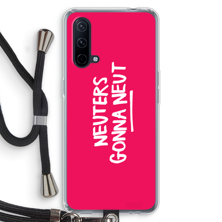Neuters (roze): OnePlus Nord CE 5G Transparant Hoesje met koord
