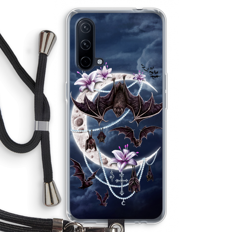 Vleermuizen Maan: OnePlus Nord CE 5G Transparant Hoesje met koord