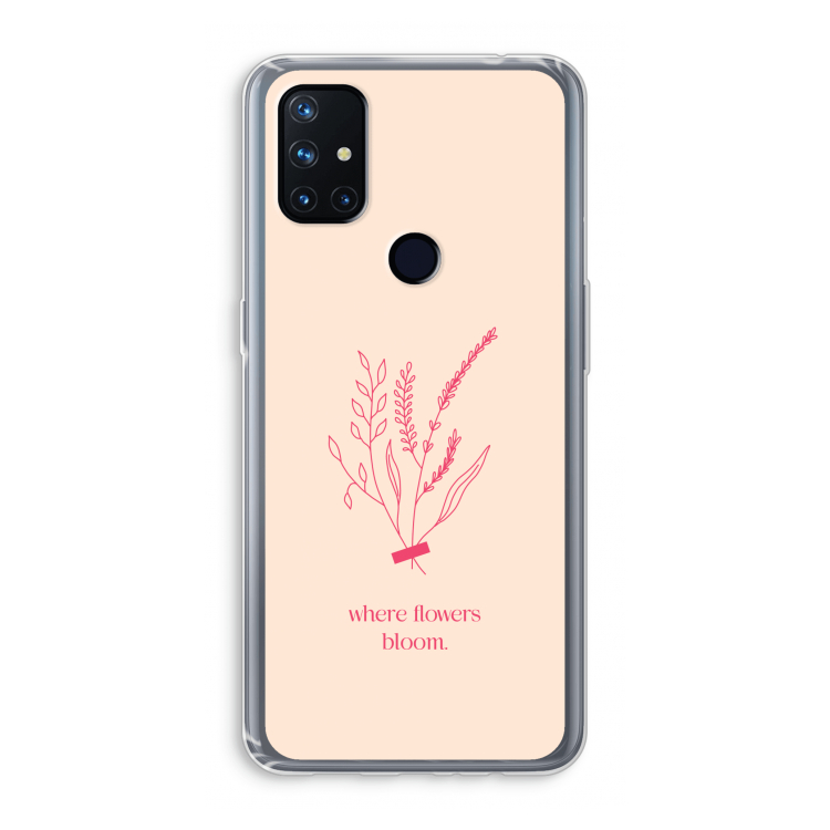 Where flowers bloom: OnePlus Nord N10 5G Transparant Hoesje