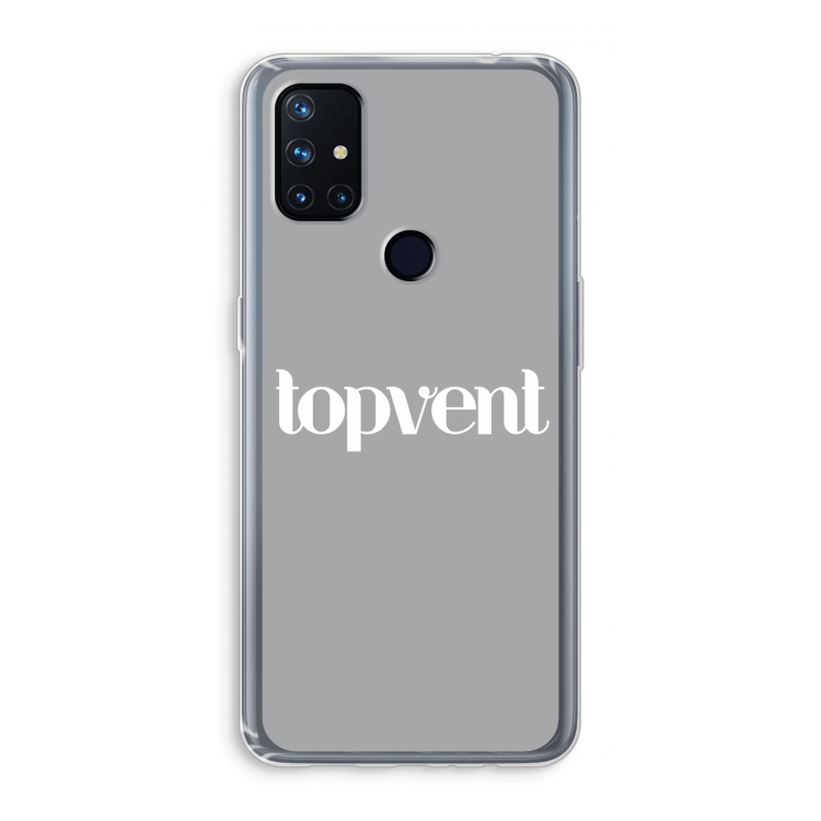 Topvent Grijs Wit: OnePlus Nord N10 5G Transparant Hoesje