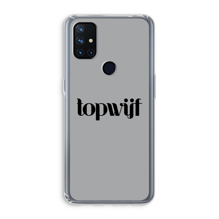 Topwijf Grijs Zwart: OnePlus Nord N10 5G Transparant Hoesje