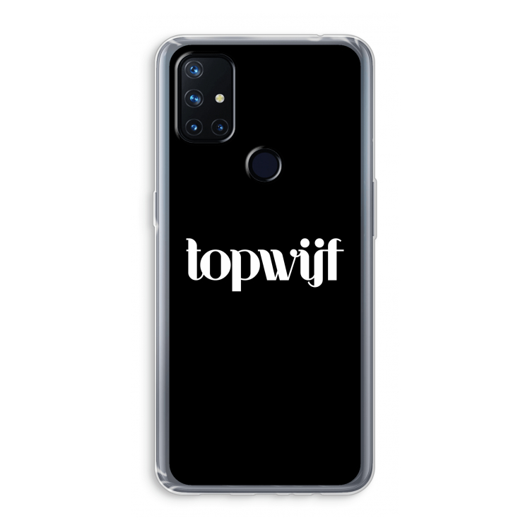 Topwijf Zwart: OnePlus Nord N10 5G Transparant Hoesje