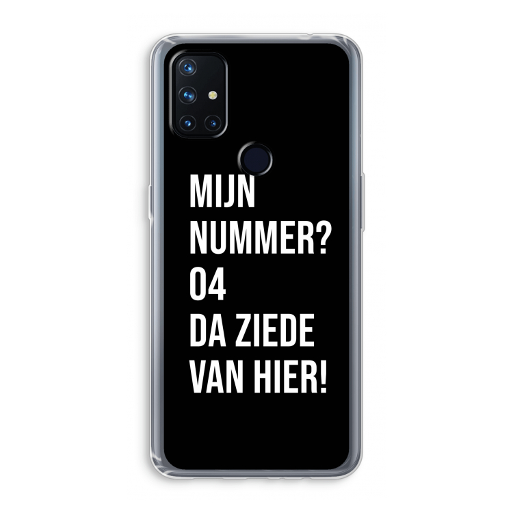 Da ziede van hier - Zwart: OnePlus Nord N10 5G Transparant Hoesje