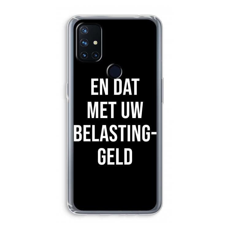 Belastinggeld - Zwart: OnePlus Nord N10 5G Transparant Hoesje