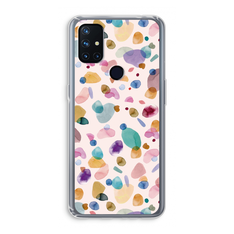 Terrazzo Memphis Pink: OnePlus Nord N10 5G Transparant Hoesje