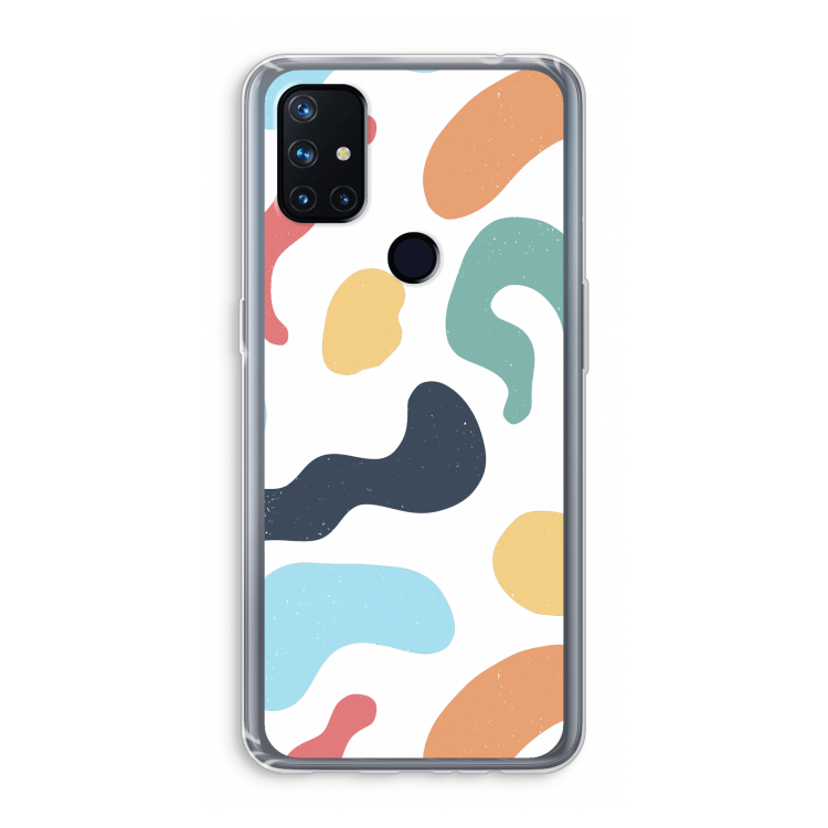 Memphis Shapes Blue: OnePlus Nord N10 5G Transparant Hoesje
