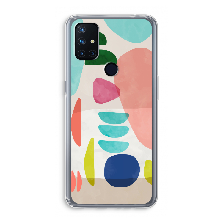 Bold Rounded Shapes: OnePlus Nord N10 5G Transparant Hoesje