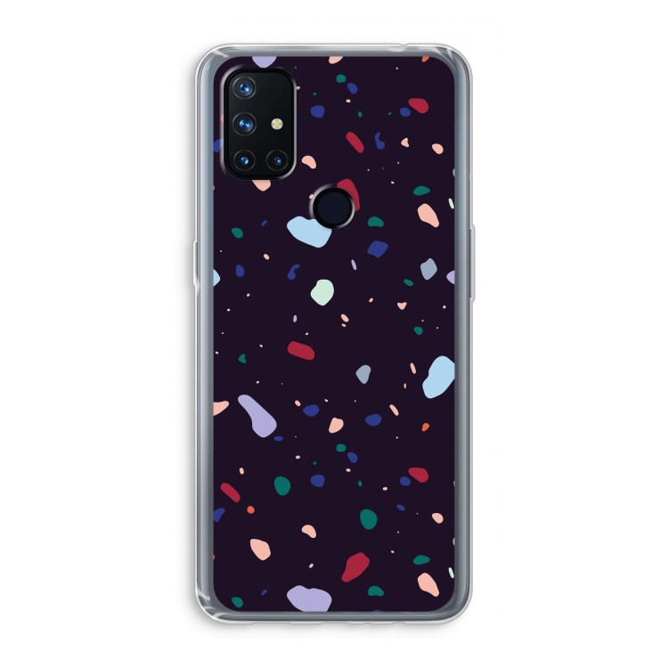 Dark Rounded Terrazzo: OnePlus Nord N10 5G Transparant Hoesje