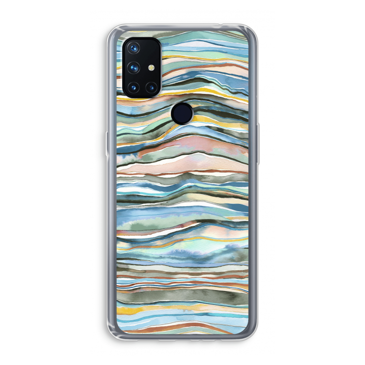 Watercolor Agate: OnePlus Nord N10 5G Transparant Hoesje