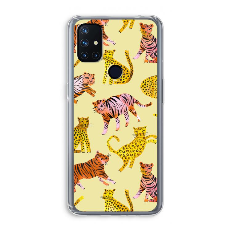 Cute Tigers and Leopards: OnePlus Nord N10 5G Transparant Hoesje