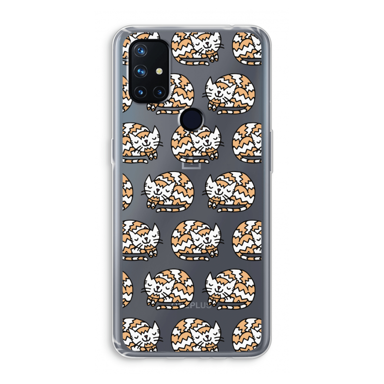 Slapende poes: OnePlus Nord N10 5G Transparant Hoesje