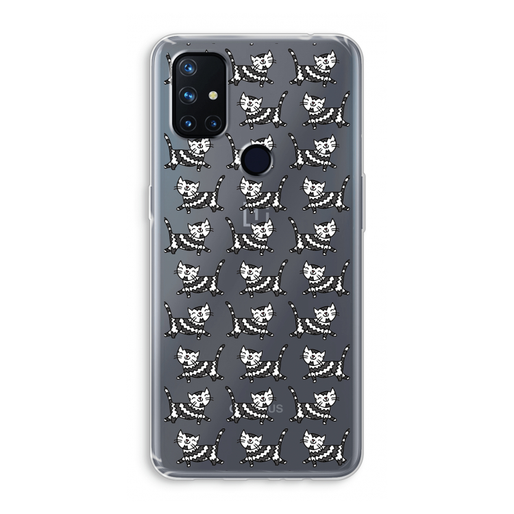 Zwarte poes: OnePlus Nord N10 5G Transparant Hoesje