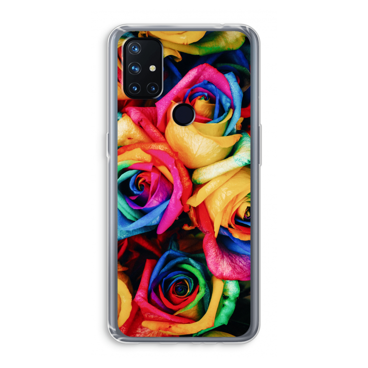 Neon bloemen: OnePlus Nord N10 5G Transparant Hoesje