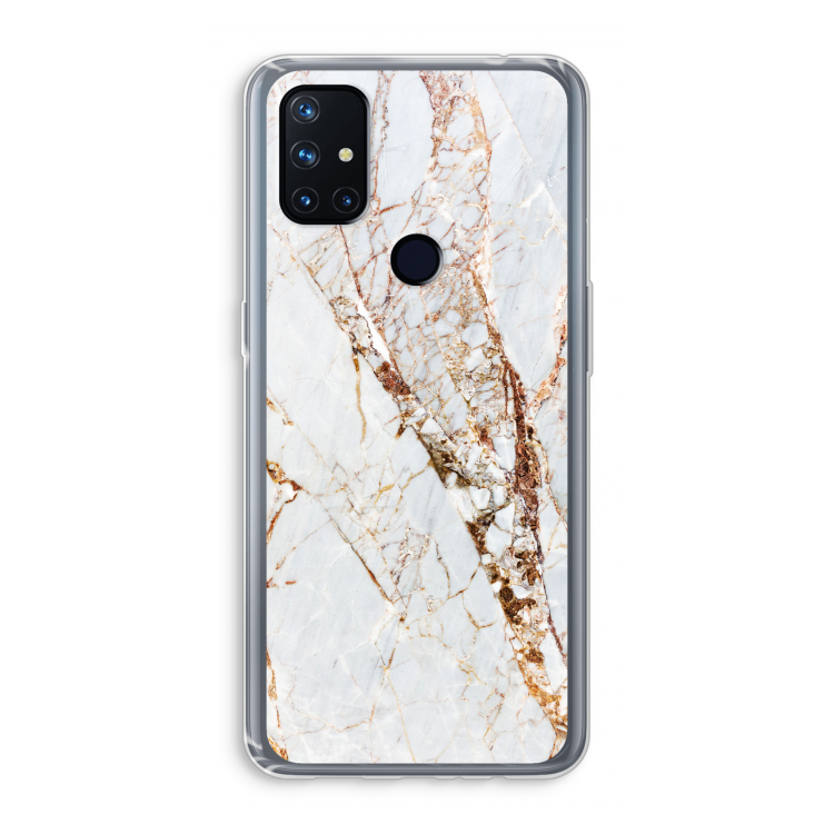 Goud marmer: OnePlus Nord N10 5G Transparant Hoesje