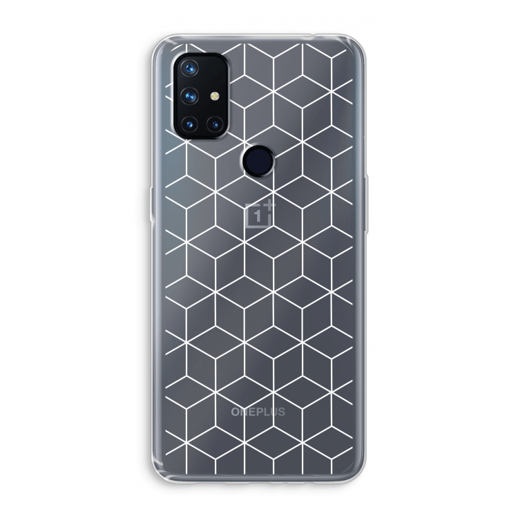 Zwart-witte kubussen: OnePlus Nord N10 5G Transparant Hoesje