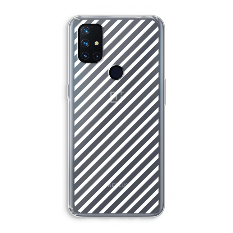 Strepen zwart-wit: OnePlus Nord N10 5G Transparant Hoesje