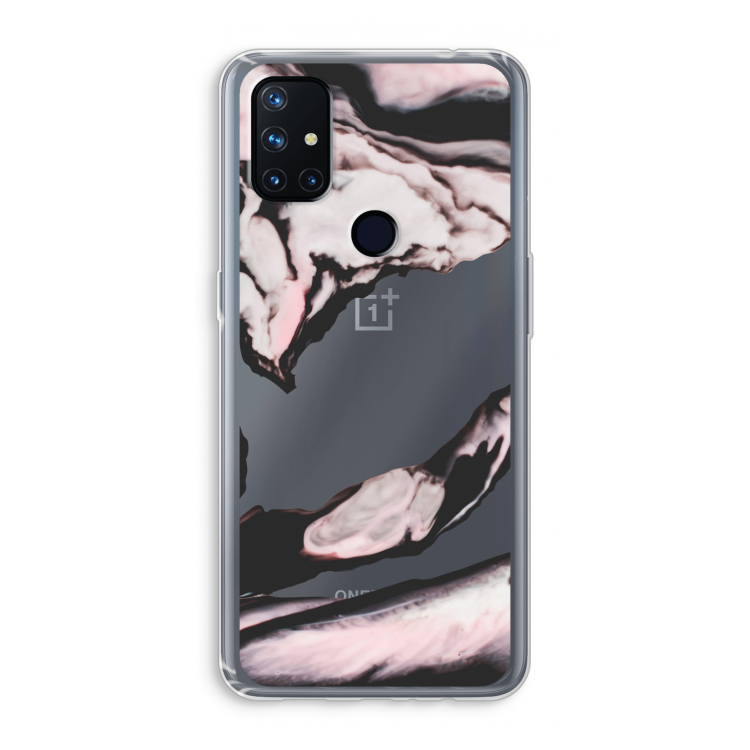 Roze stroom: OnePlus Nord N10 5G Transparant Hoesje
