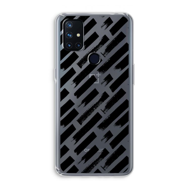 Zwarte vegen: OnePlus Nord N10 5G Transparant Hoesje