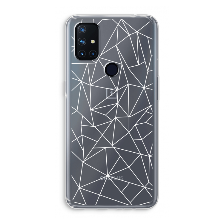 Geometrische lijnen wit: OnePlus Nord N10 5G Transparant Hoesje