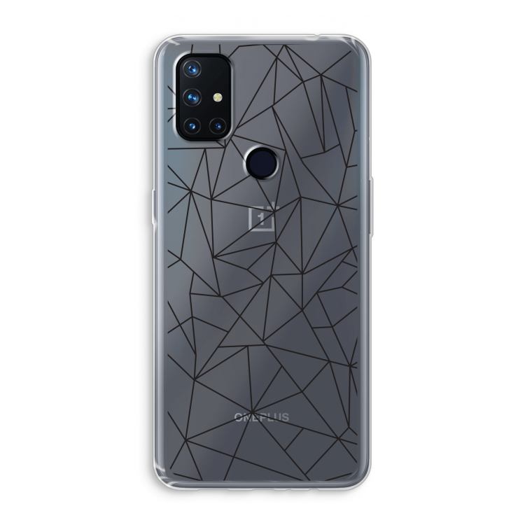 Geometrische lijnen zwart: OnePlus Nord N10 5G Transparant Hoesje