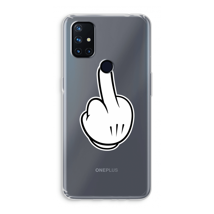 Middle finger white: OnePlus Nord N10 5G Transparant Hoesje