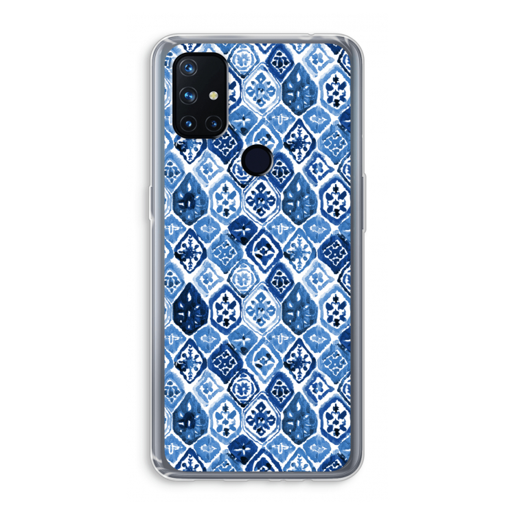 Blauw motief: OnePlus Nord N10 5G Transparant Hoesje