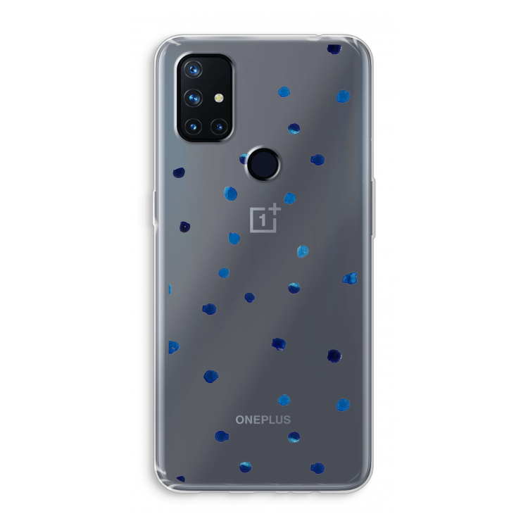 Blauwe stippen: OnePlus Nord N10 5G Transparant Hoesje