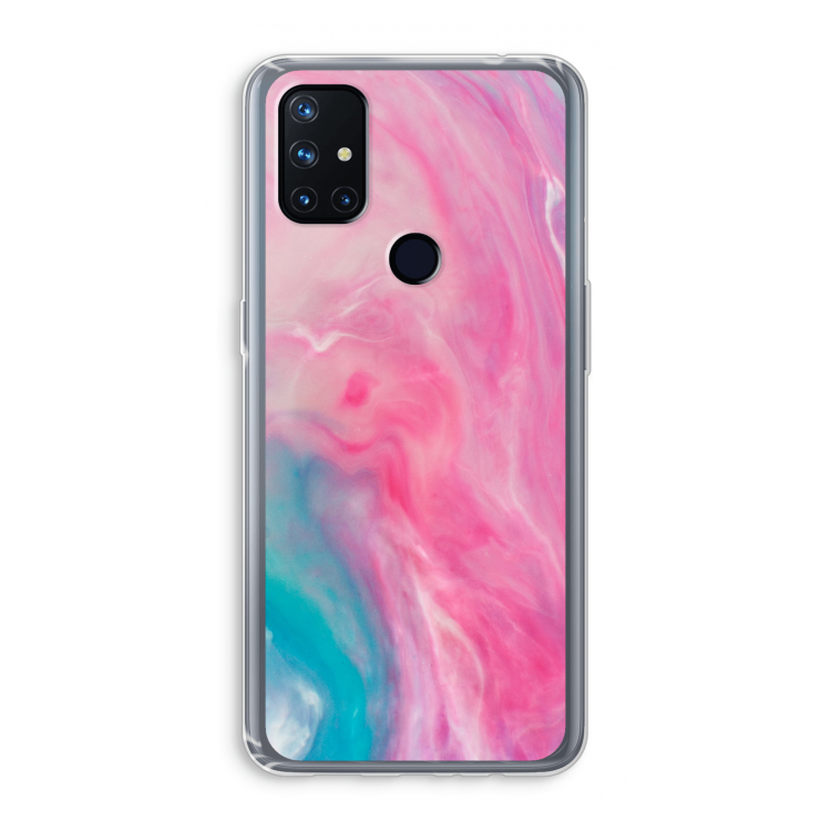Roze explosie: OnePlus Nord N10 5G Transparant Hoesje