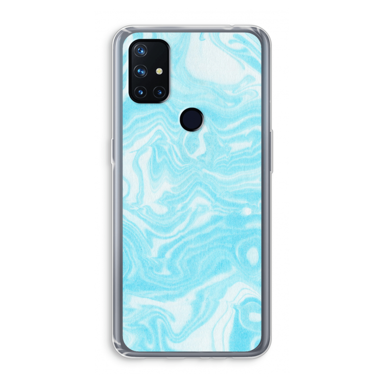 Waterverf blauw: OnePlus Nord N10 5G Transparant Hoesje