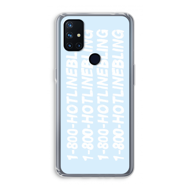 Hotline bling blue: OnePlus Nord N10 5G Transparant Hoesje