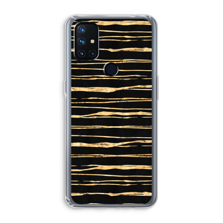 Gouden strepen: OnePlus Nord N10 5G Transparant Hoesje