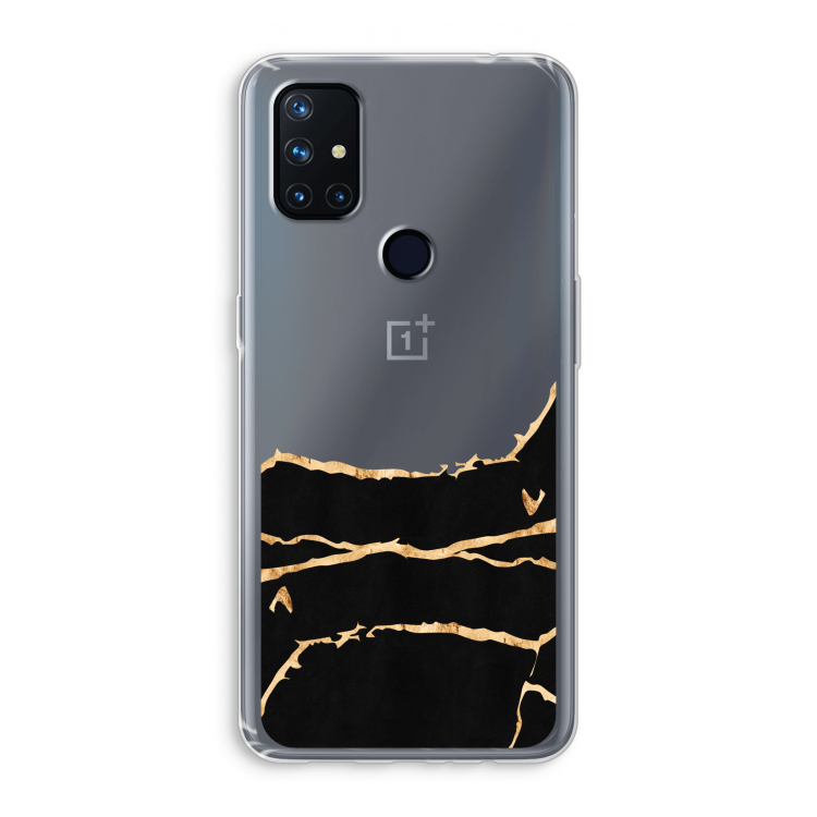 Gouden marmer: OnePlus Nord N10 5G Transparant Hoesje