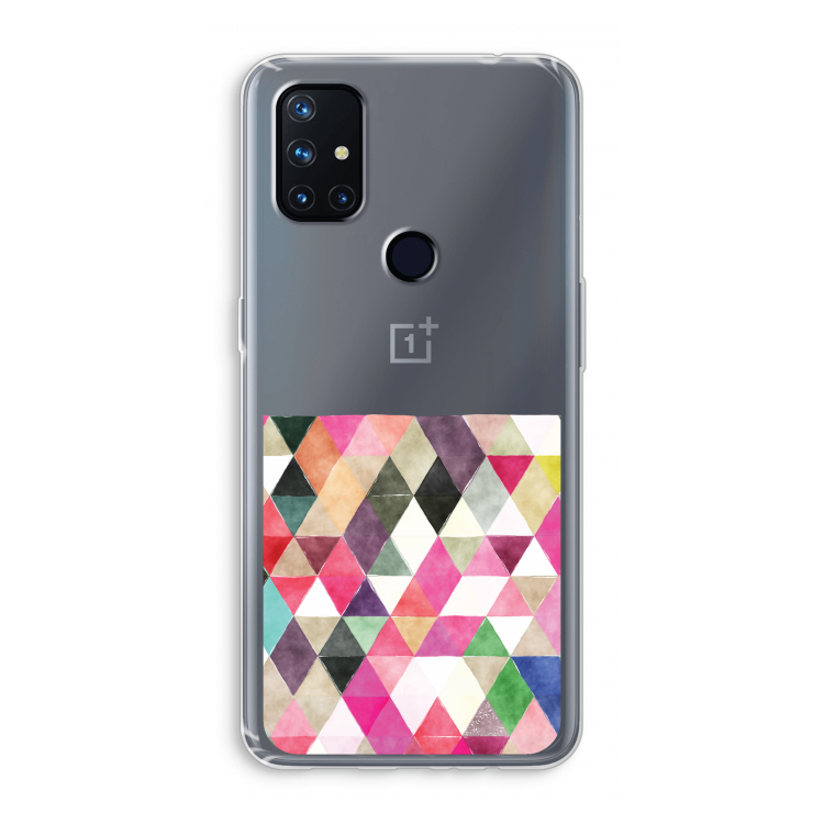 Gekleurde driehoekjes: OnePlus Nord N10 5G Transparant Hoesje