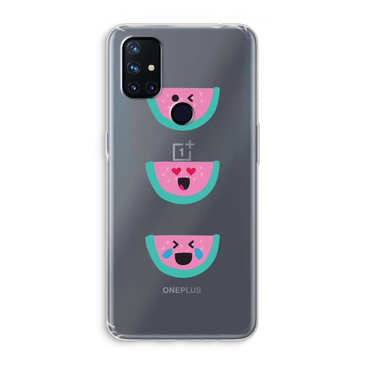 Smiley watermeloen: OnePlus Nord N10 5G Transparant Hoesje