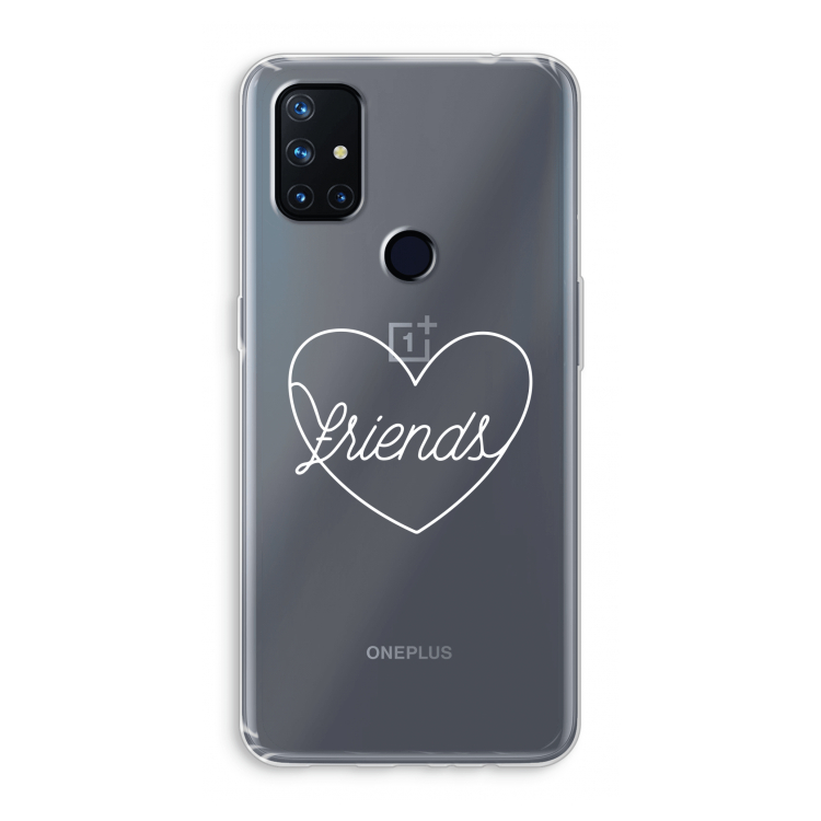 Friends heart pastel: OnePlus Nord N10 5G Transparant Hoesje
