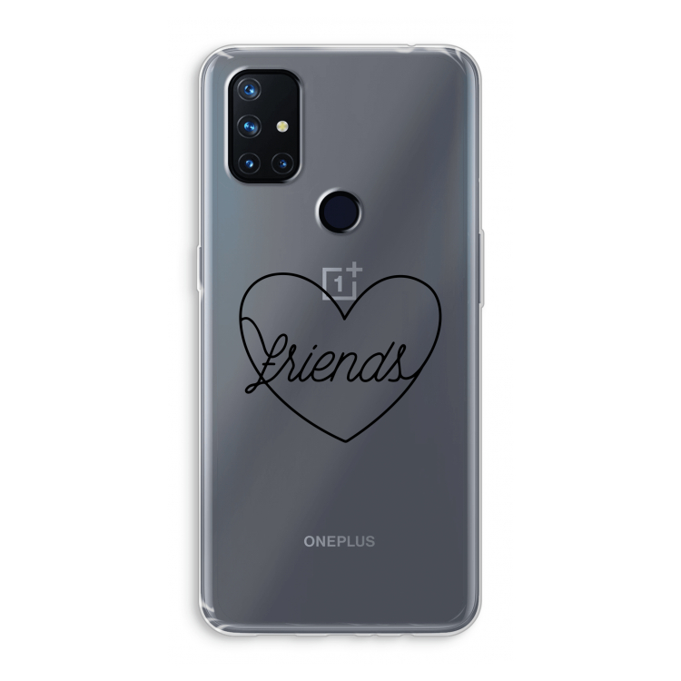 Friends heart black: OnePlus Nord N10 5G Transparant Hoesje