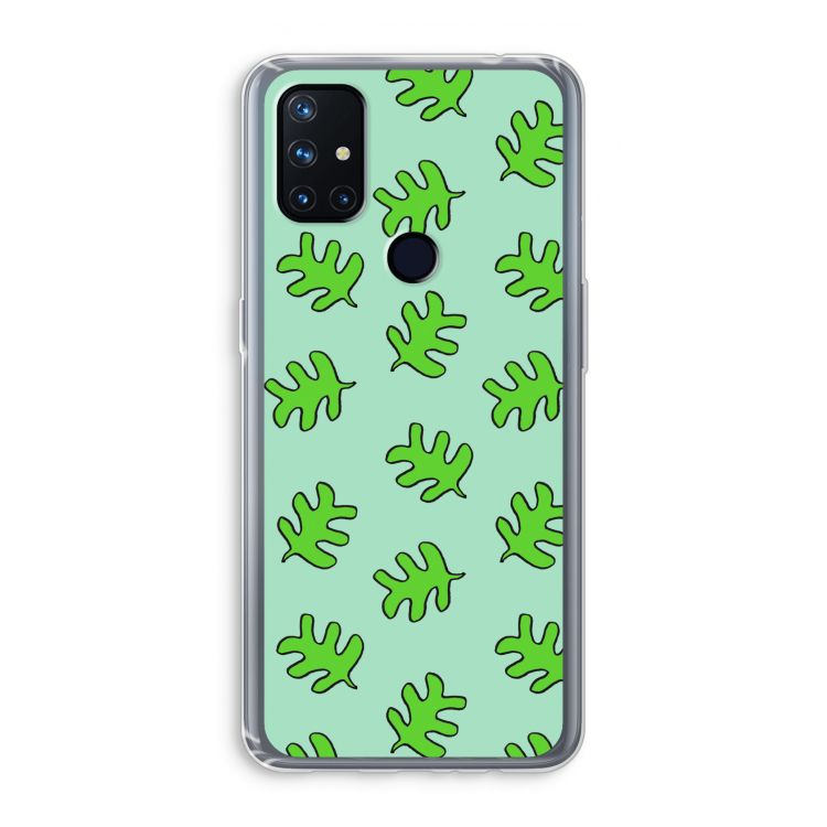 Groene blaadjes: OnePlus Nord N10 5G Transparant Hoesje