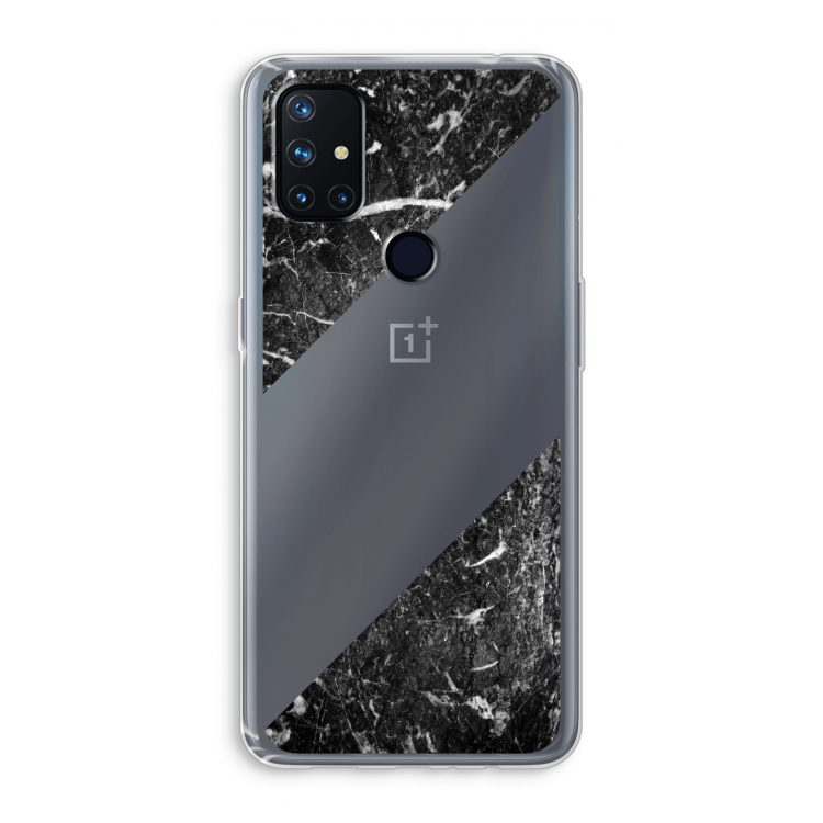 Zwart marmer: OnePlus Nord N10 5G Transparant Hoesje