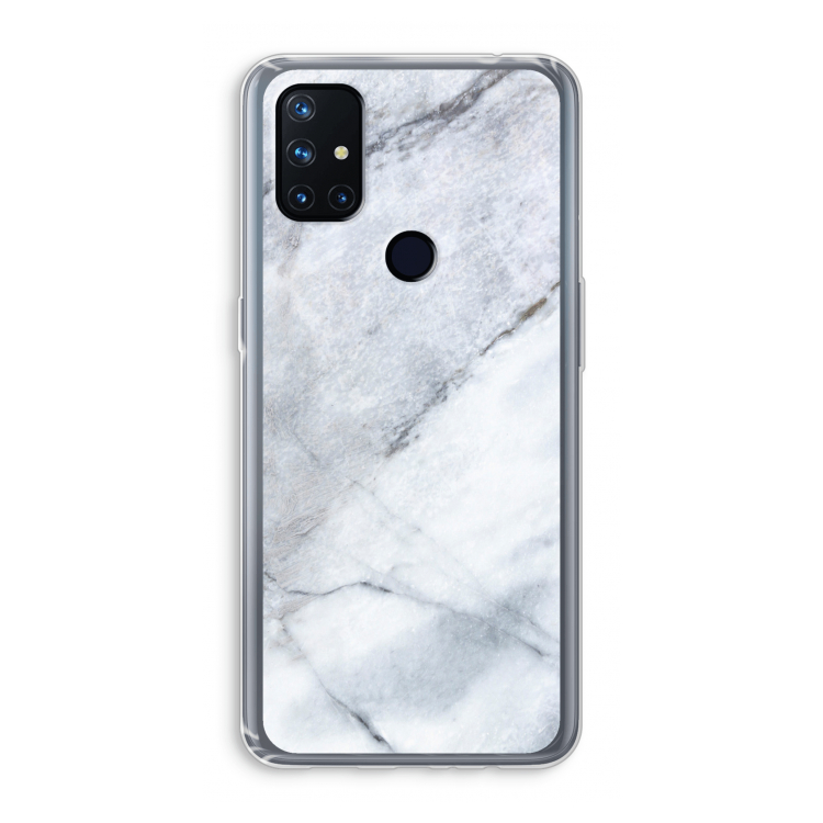 Witte marmer: OnePlus Nord N10 5G Transparant Hoesje
