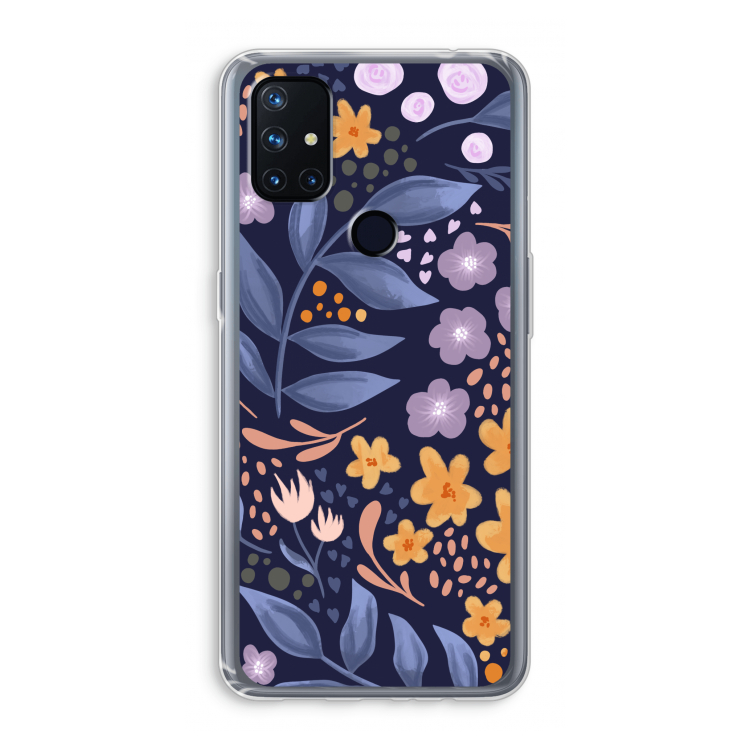 Flowers with blue leaves: OnePlus Nord N10 5G Transparant Hoesje