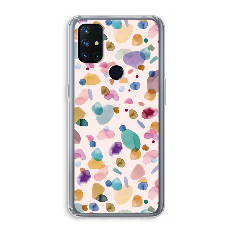 Terrazzo Memphis Pink: OnePlus Nord N10 5G Transparant Hoesje