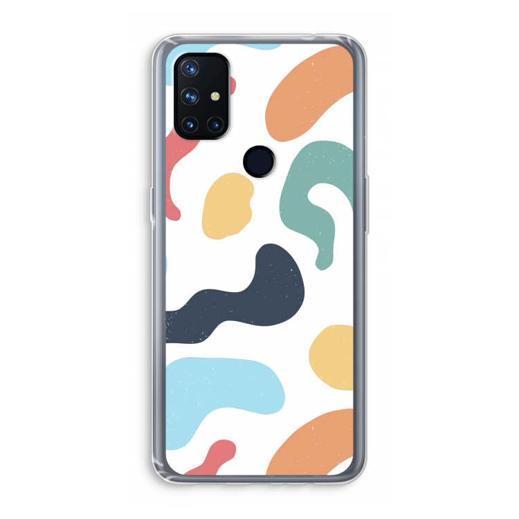 Memphis Shapes Blue: OnePlus Nord N10 5G Transparant Hoesje
